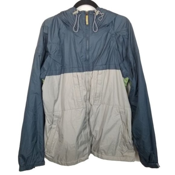 Burton Mens XL Blue Tan Windbreaker Jacket Full Zi - Picture 1 of 11